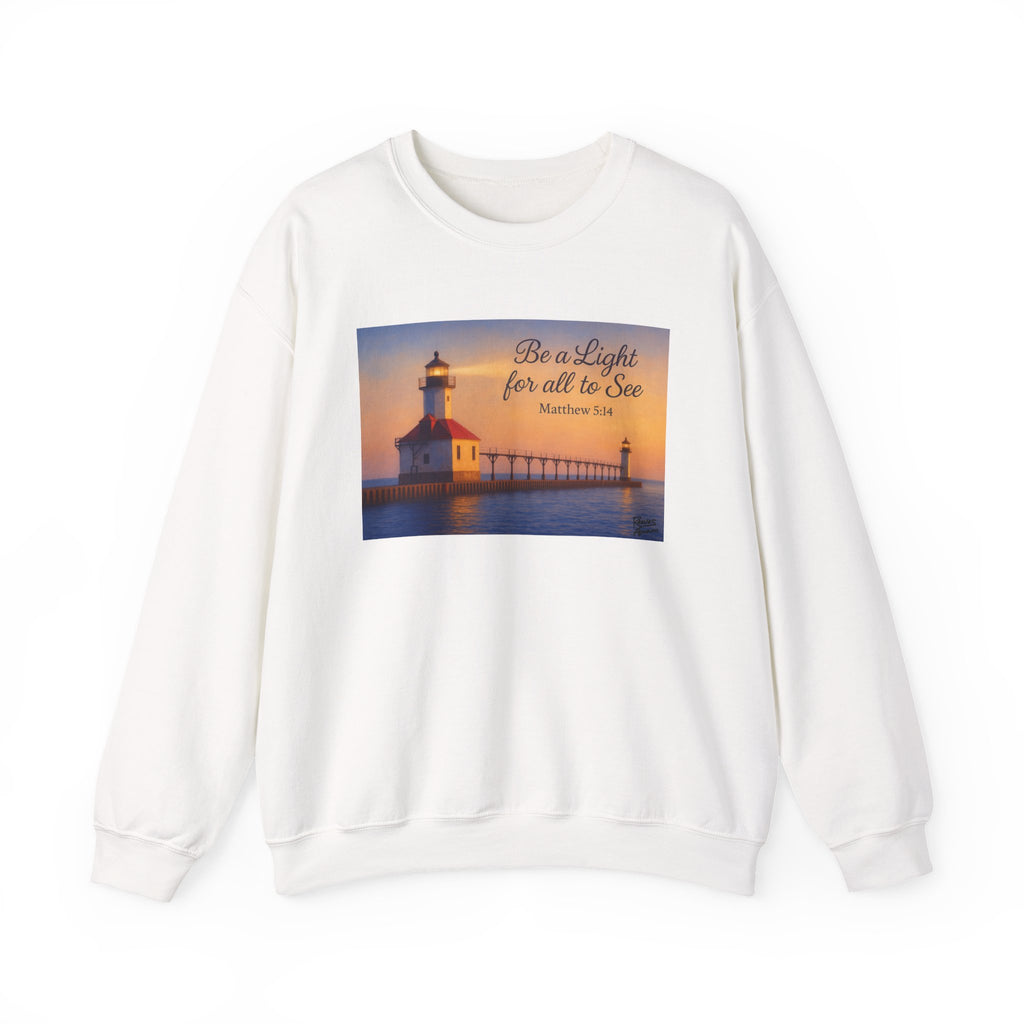 Be a Light - Matthew 5:14 | Crewneck Sweatshirt | Christian Art | Inspirational Scripture