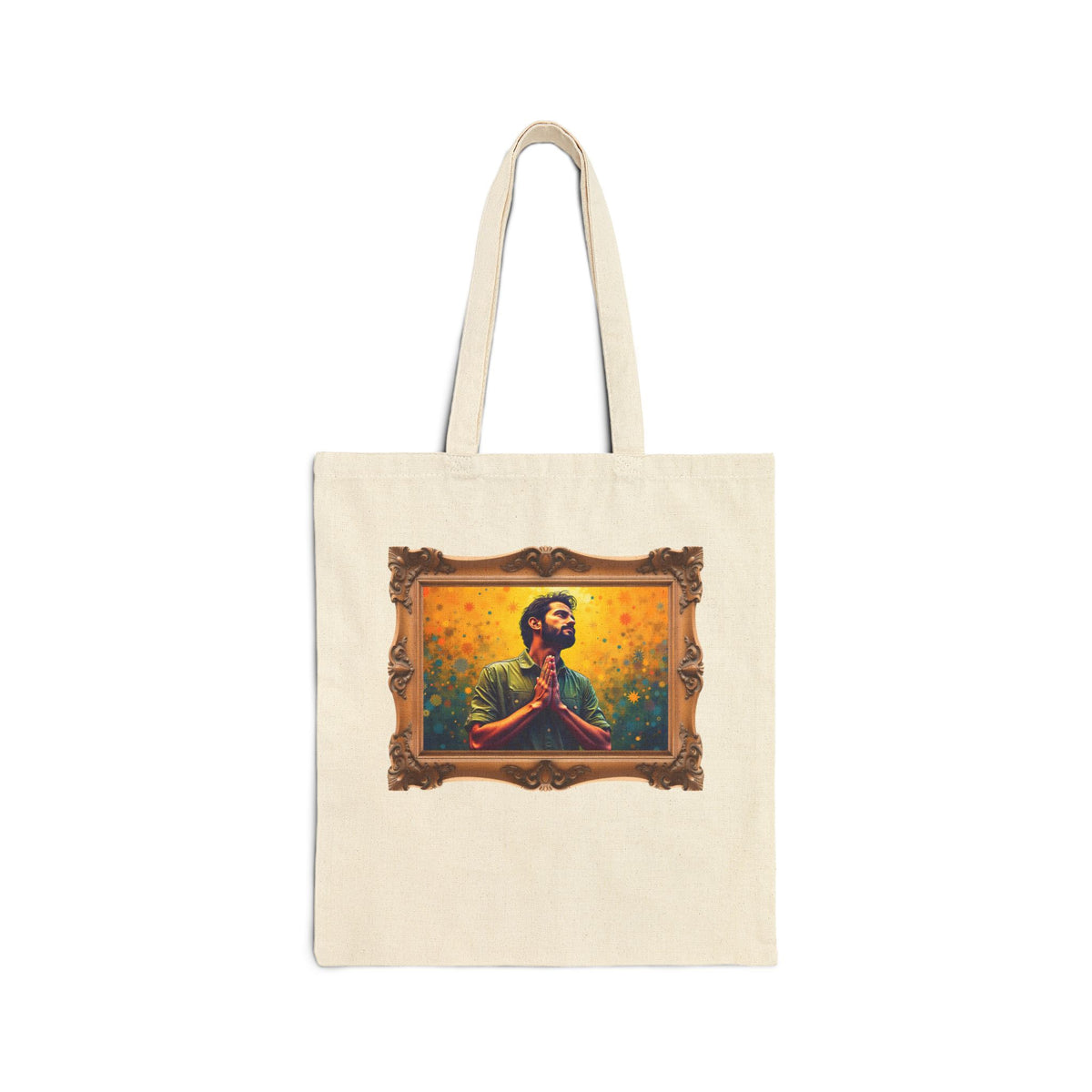 Praying Man Starburst - Framed - Canvas Tote Bag