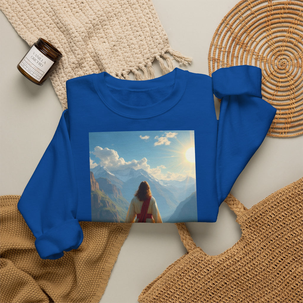 Jesus and the Lost Lamb | Crewneck Sweatshirt | Christian Art | Faith-Inspired