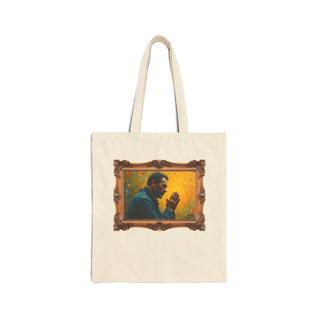 Man in Prayer - Framed - Canvas Tote Bag