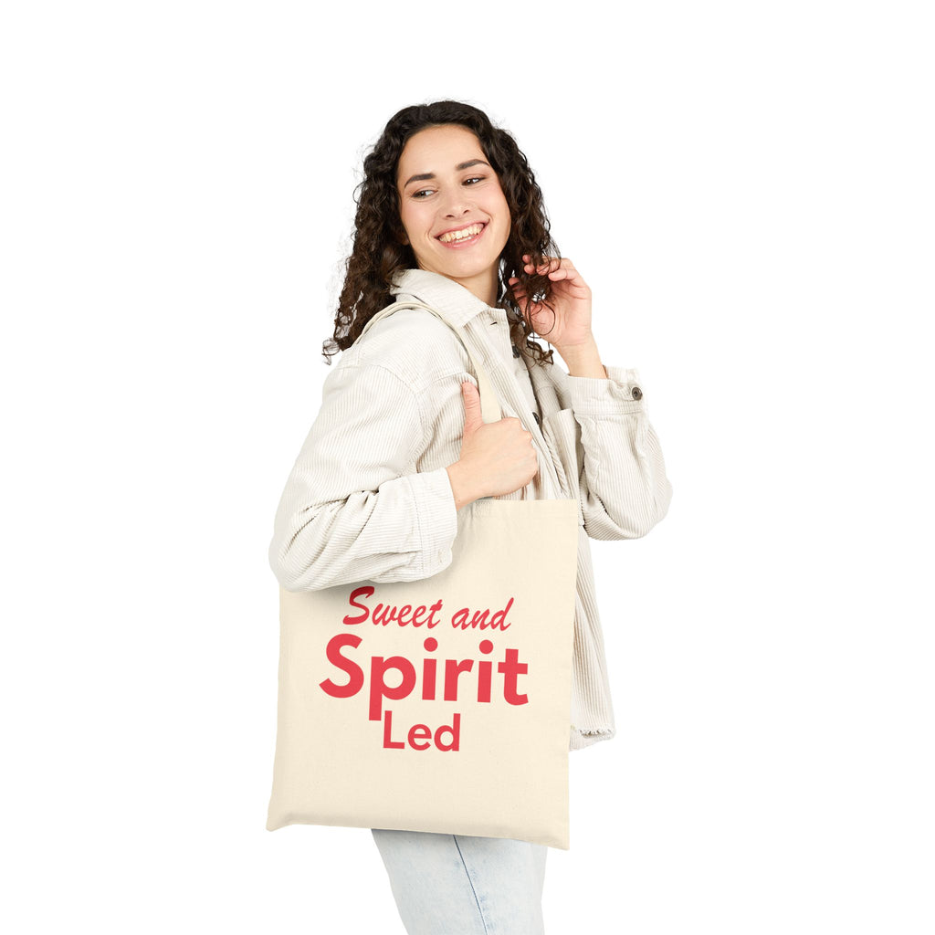 Sweet and Spirit Led - Canvas Tote Bag - Holy Spirit Guided Life