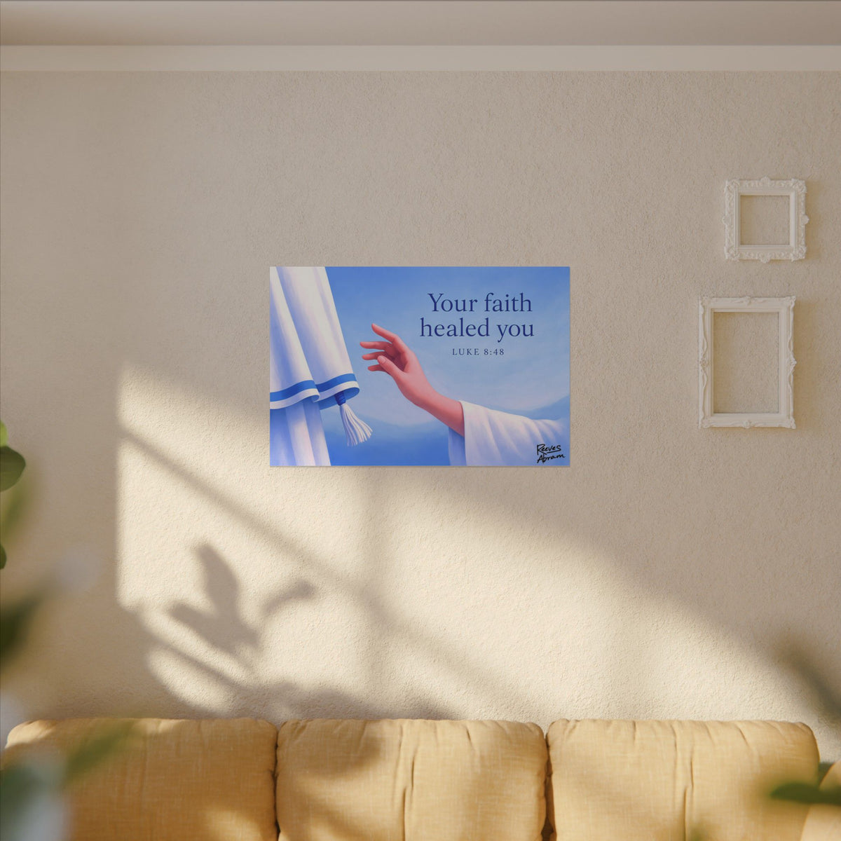 Your Faith Healed You (Luke 8:48) | 36" x 24" Canvas (Horizontal) | Christian Wall Art | Scripture Art
