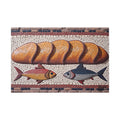 Five Loaves and Two Fish Mosaic Illustration | 36" x 24" Canvas (Horizontal) | Christian Faith Wall Decor - Roman-Era-Inspired Art