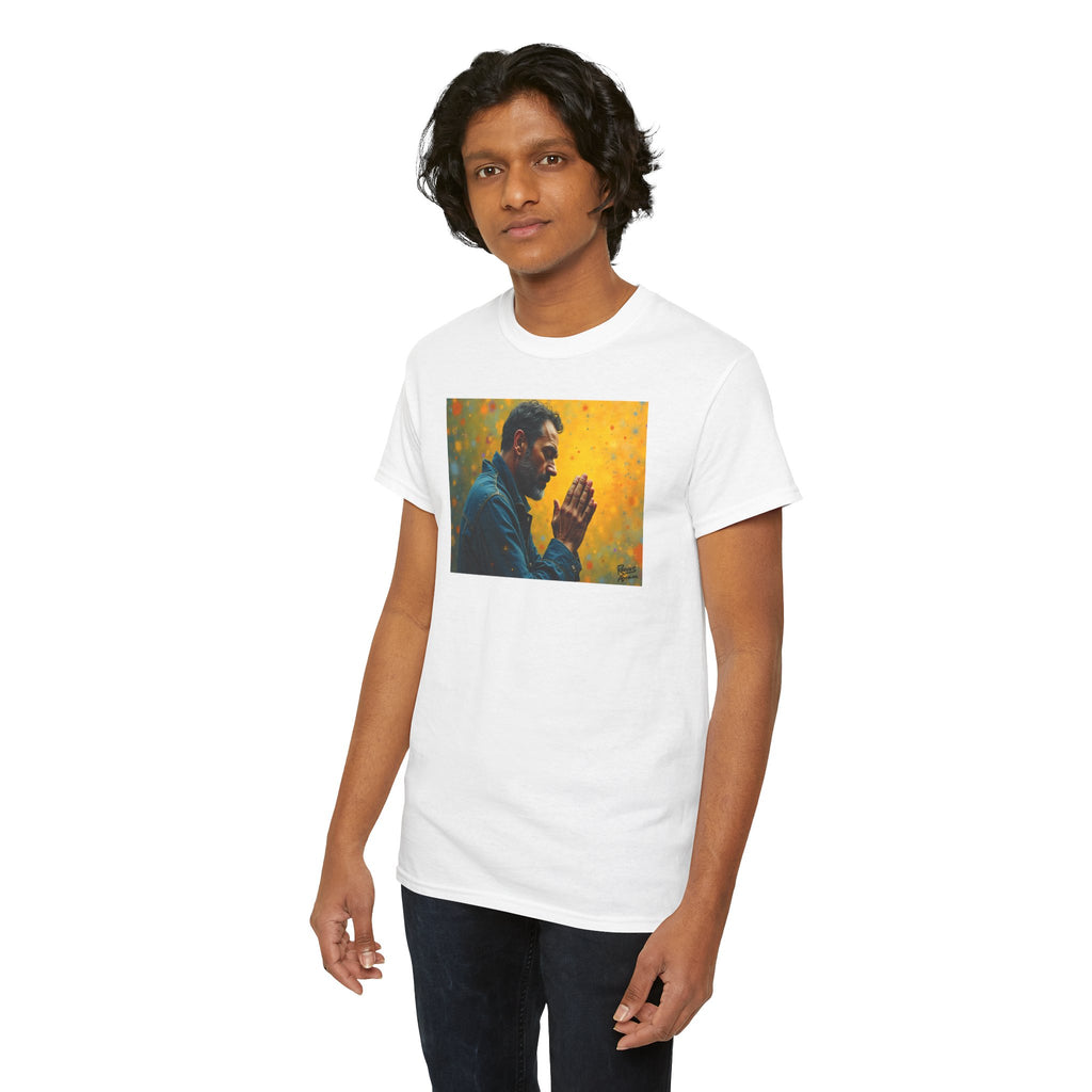 Man in Prayer - T-Shirt | Religious Inspirational Tee, Prayer Artwork