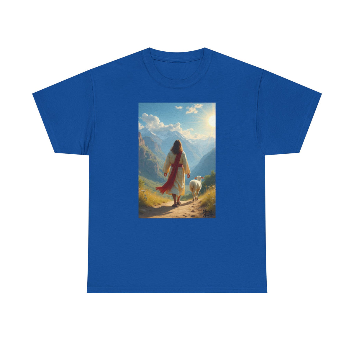 Jesus and the Lost Lamb - T-Shirt | Religious Inspirational Tee, Jesus Faith Artwork