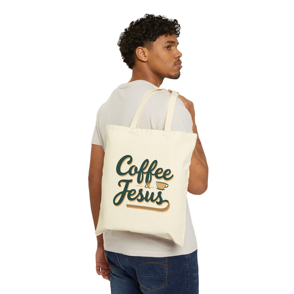 Coffee and Jesus - Canvas Tote Bag - Simple Morning Rhythm