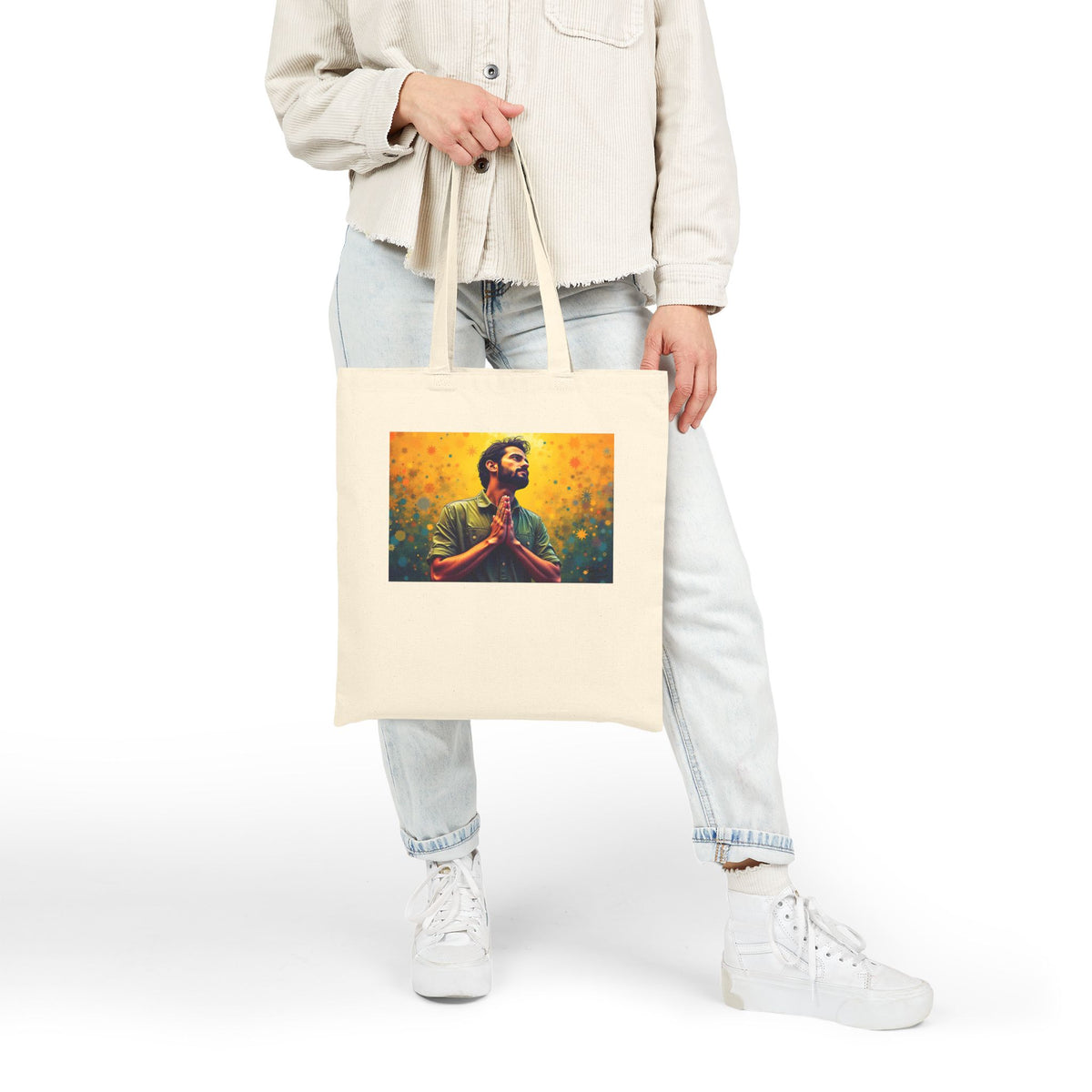 Praying Man Starburst - Canvas Tote Bag
