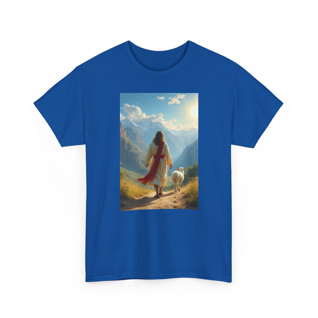 Jesus and the Lost Lamb - T-Shirt | Religious Inspirational Tee, Jesus Faith Artwork