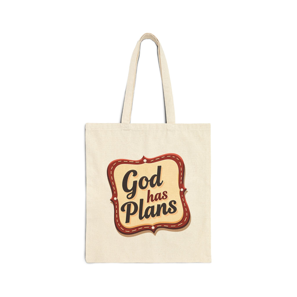 God Has Plans - Jeremiah 29:11 - Canvas Tote Bag - Trust God's Purposes