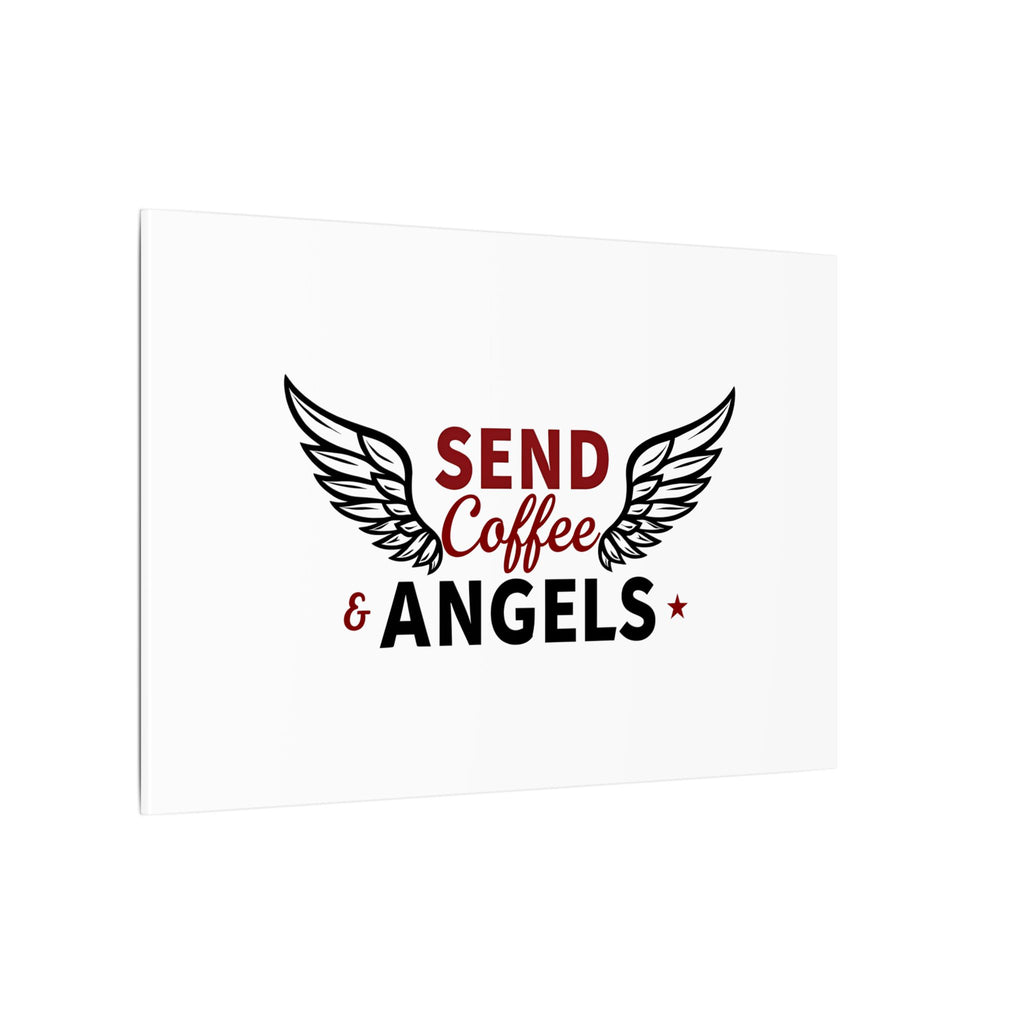 Send Coffee and Angels | 36" x 24" Canvas (Horizontal) | Christian Pop Art | Faith Wall Decor - Bringing Faith and Humor to Mornings