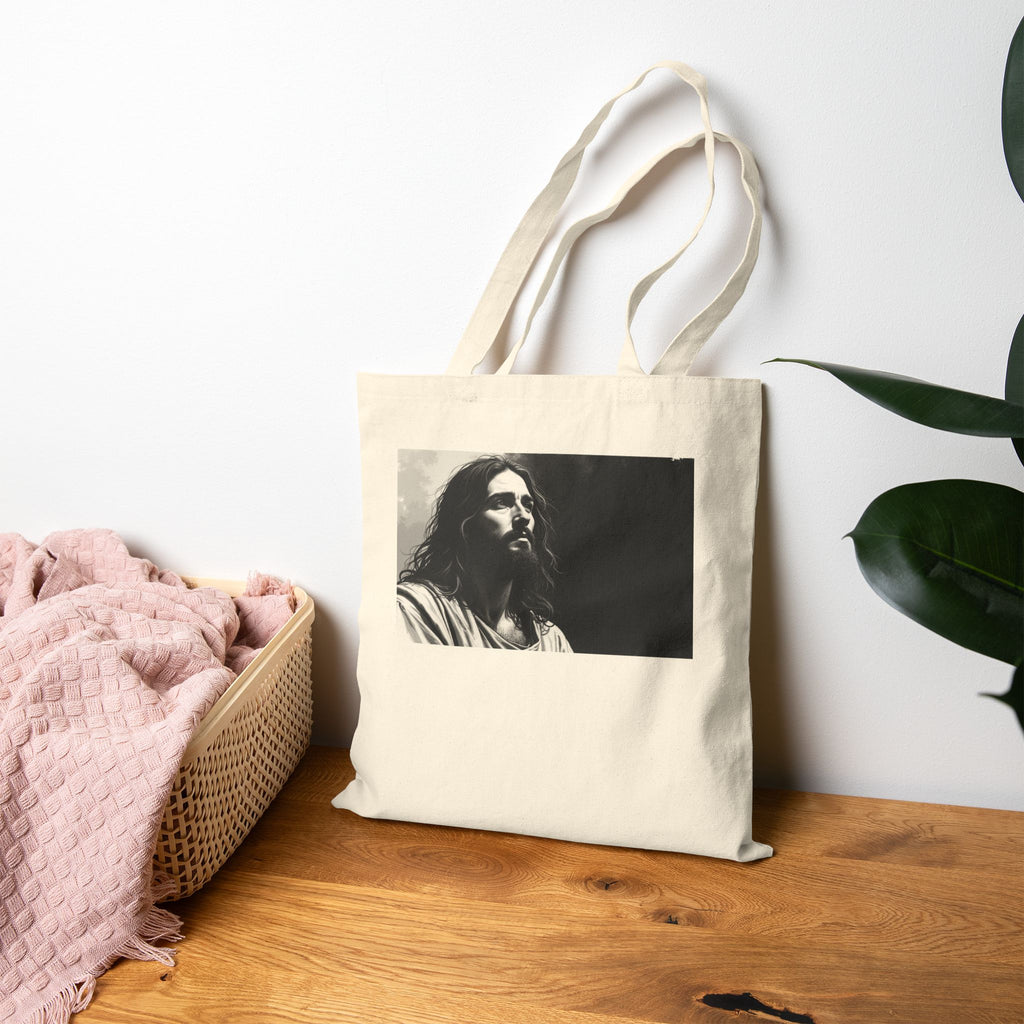 Contemplative Jesus - Canvas Tote Bag - Quiet Focus