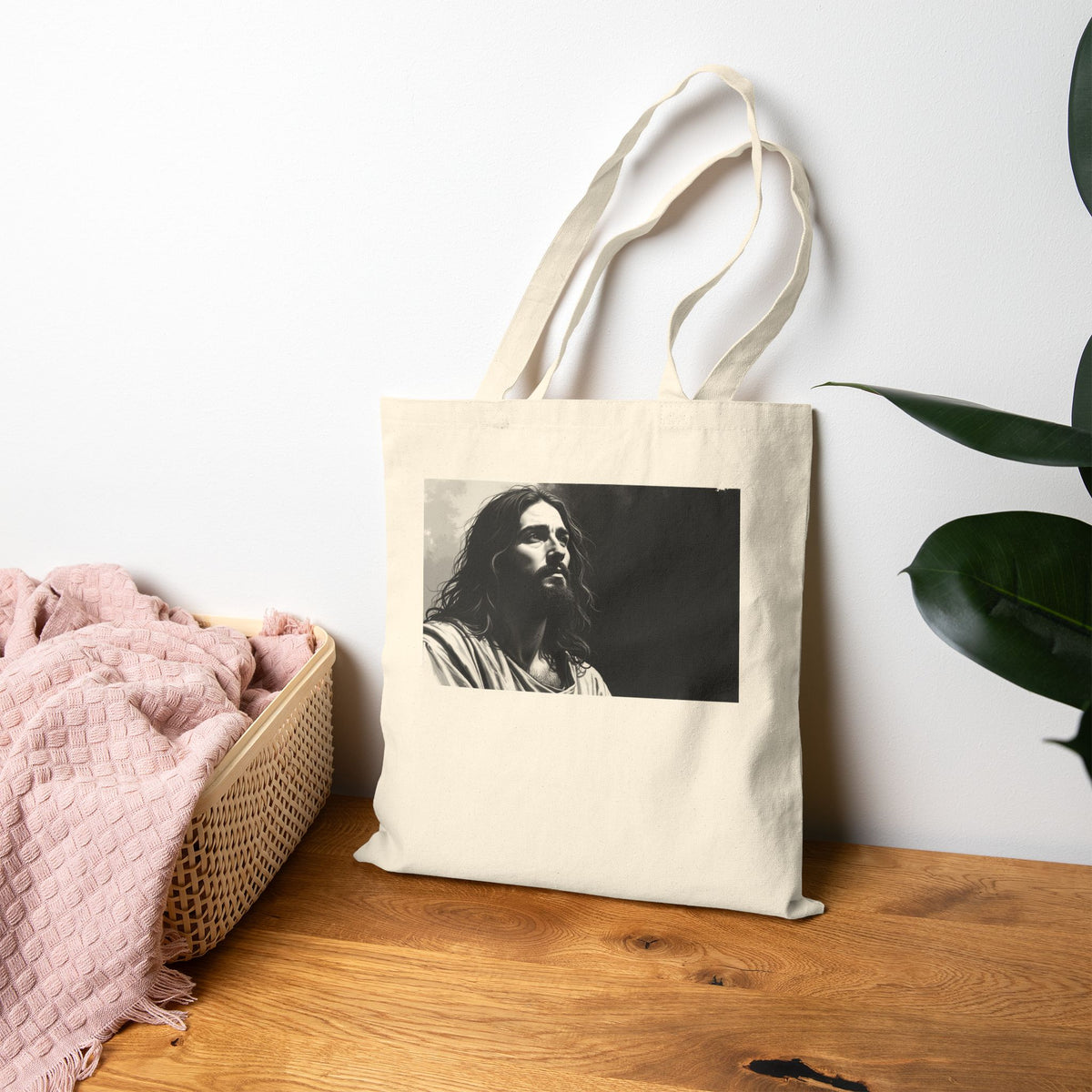 Contemplative Jesus - Canvas Tote Bag - Quiet Focus
