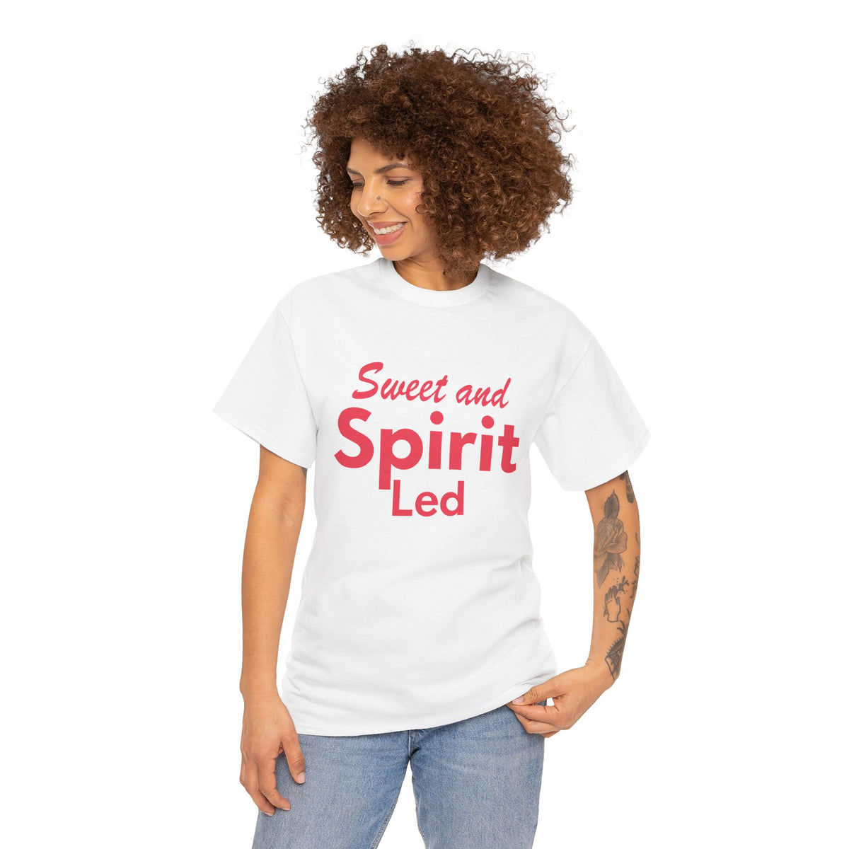 Sweet and Spirit Led - T-Shirt | Religious Inspirational Tee | Holy Spirit Guided Life