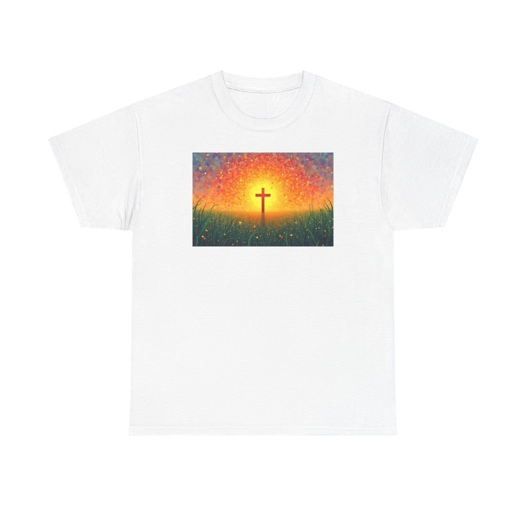 Glowing Cross in the Field - T-Shirt | Religious Inspirational Tee | Cross of Christ