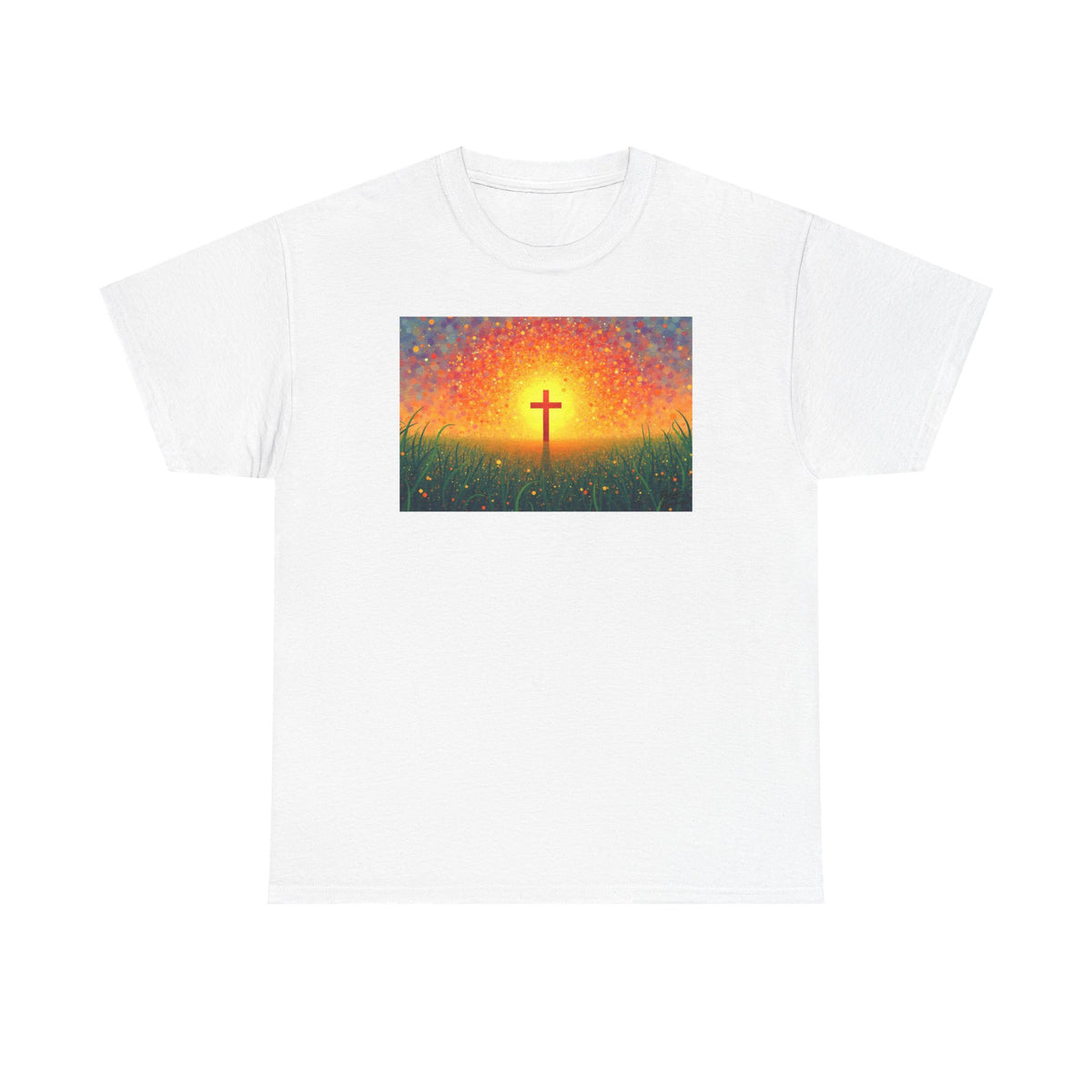 Glowing Cross in the Field - T-Shirt | Religious Inspirational Tee | Cross of Christ