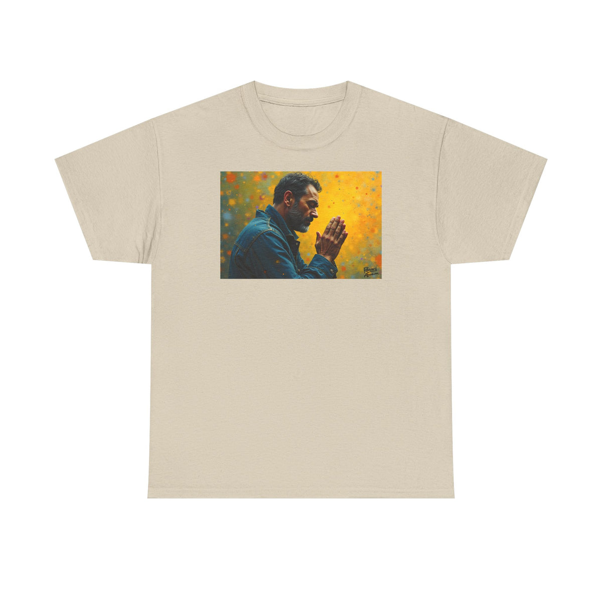 Man in Prayer - T-Shirt | Religious Inspirational Tee, Prayer Artwork