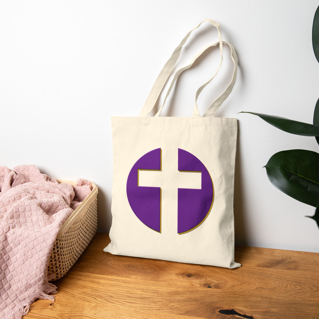 Minimalist Cross Circle - Canvas Tote Bag