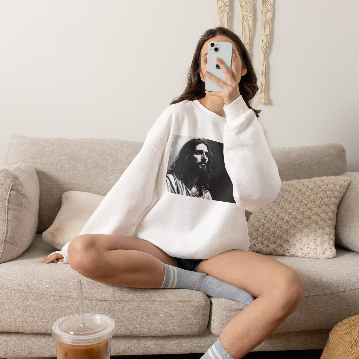 Contemplative Jesus - Crewneck Sweatshirt | Quiet Focus
