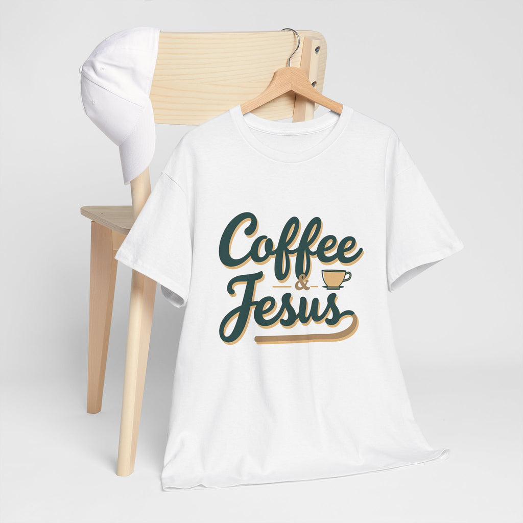 Coffee and Jesus - T-Shirt | Religious Inspirational Tee | Simple Morning Rhythm