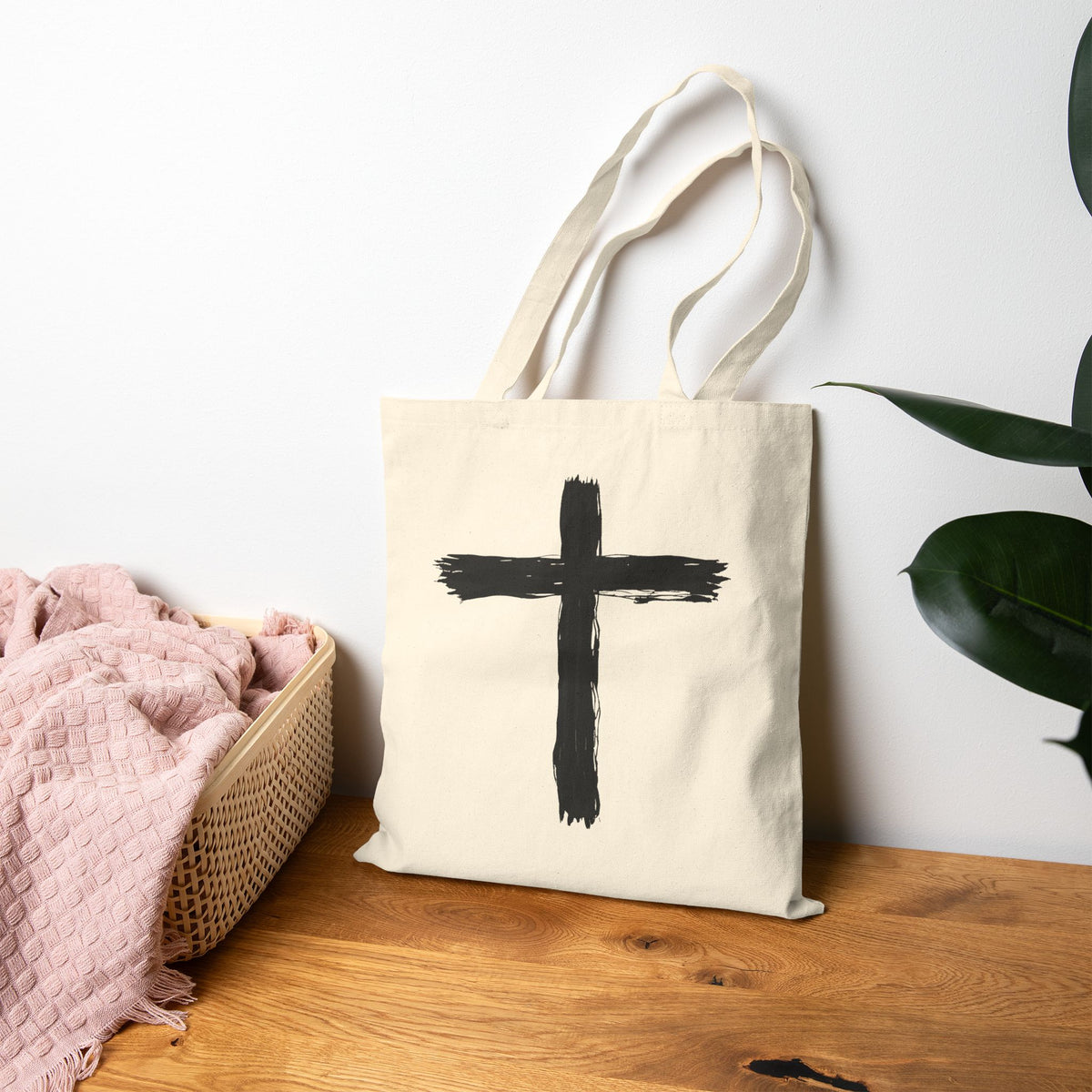 Minimalist Cross - Canvas Tote Bag