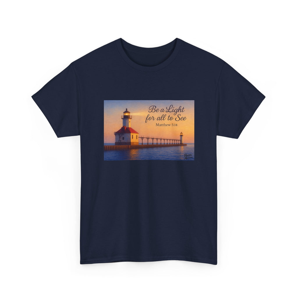 Be a Light - Matthew 5:14 | T-Shirt | Religious Inspirational Tee | Christian Art | Scripture Shirt