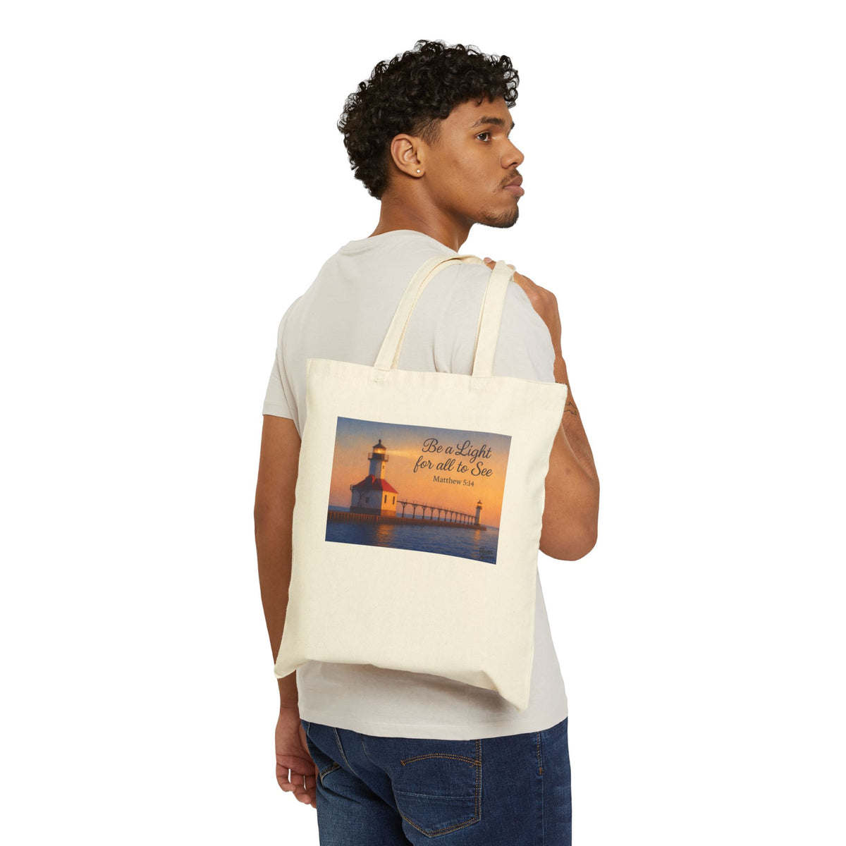 Be a Light - Matthew 5:14 - Canvas Tote Bag