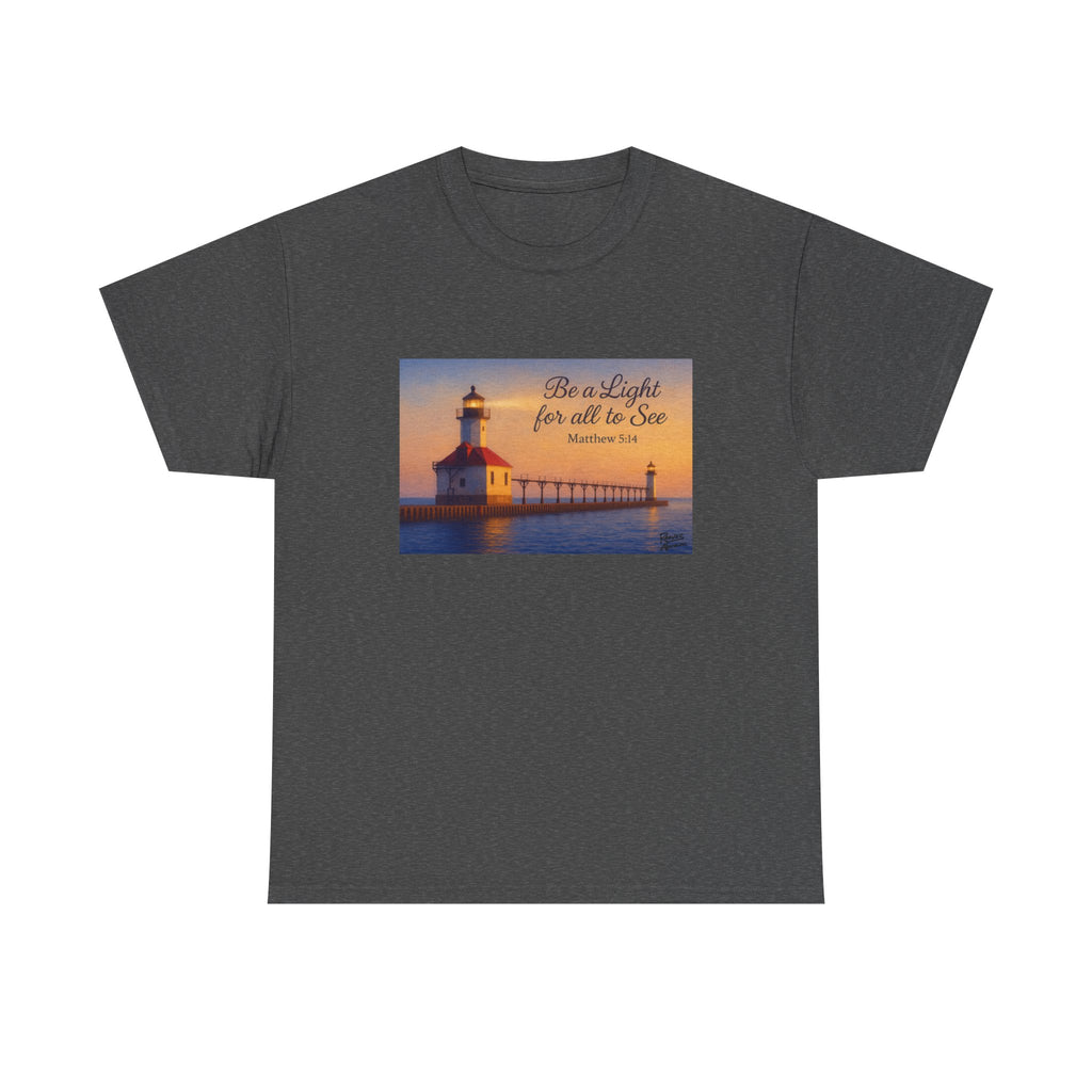 Be a Light - Matthew 5:14 | T-Shirt | Religious Inspirational Tee | Christian Art | Scripture Shirt