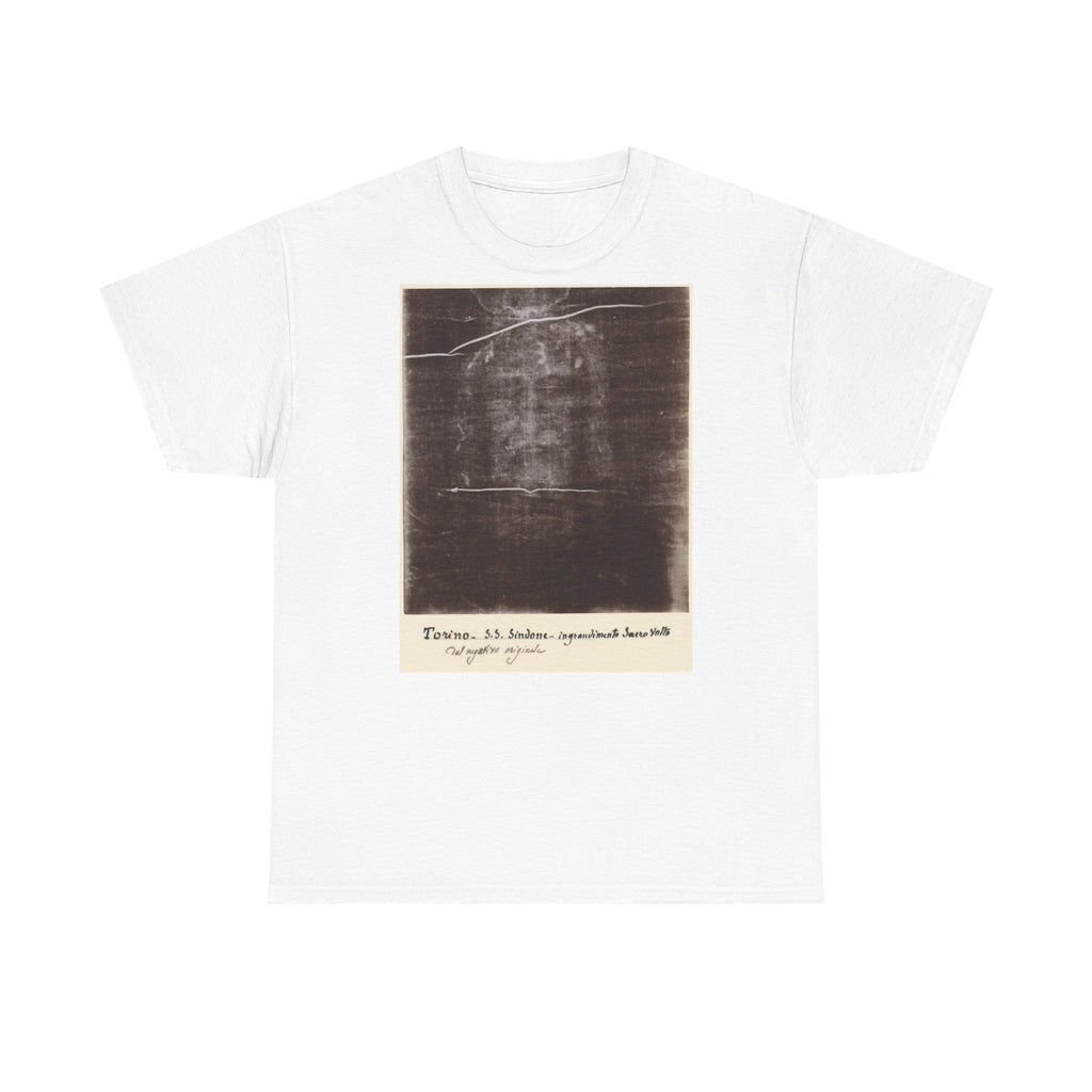 The Holy Face of Jesus - Shroud of Turin 1898 - T-Shirt - Secondo Pia Historic Photographic Negative - Vintage Christian Art
