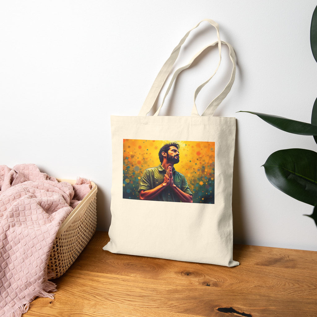 Praying Man Starburst - Canvas Tote Bag