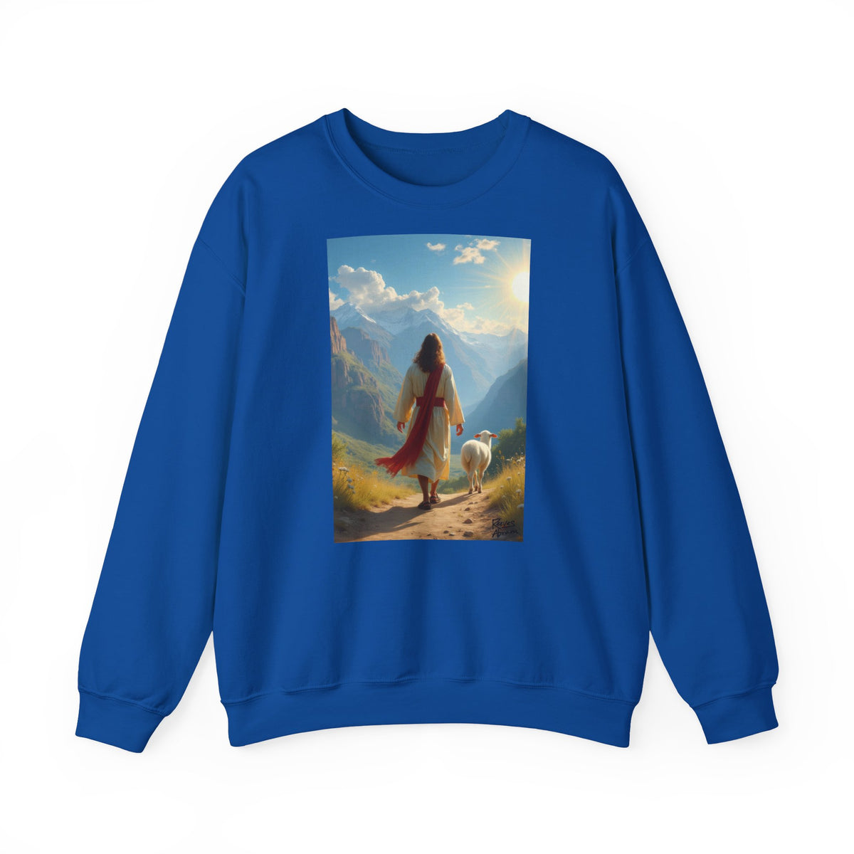 Jesus and the Lost Lamb | Crewneck Sweatshirt | Christian Art | Faith-Inspired