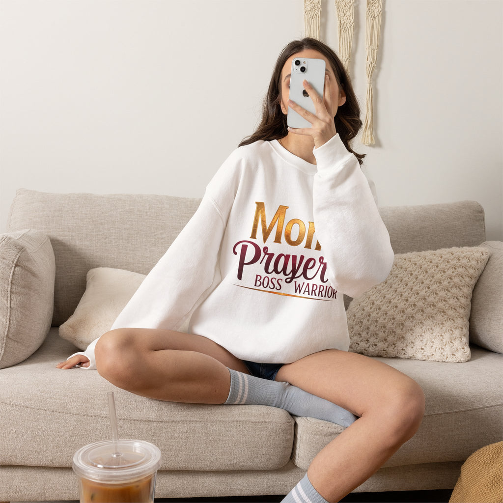Mom Prayer Boss Warrior - Crewneck Sweatshirt | Celebrating the Extraordinary Influence of Mothers