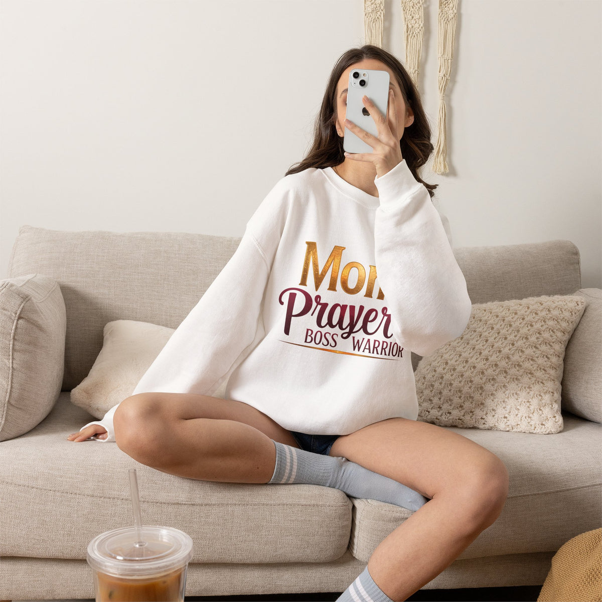 Mom Prayer Boss Warrior - Crewneck Sweatshirt | Celebrating the Extraordinary Influence of Mothers