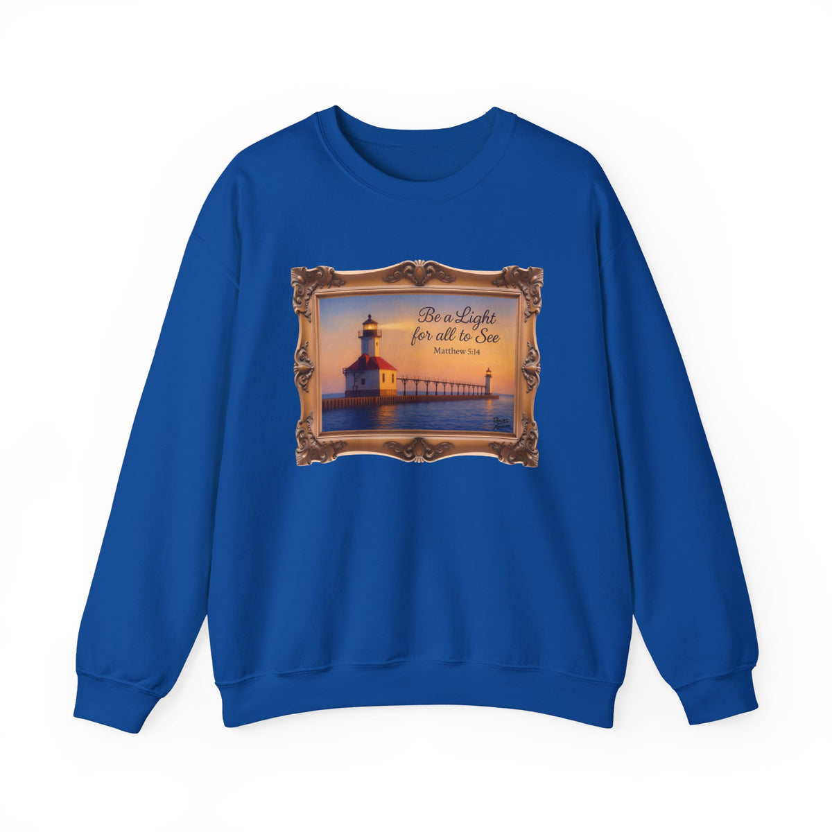 Be a Light - Matthew 5:14 - Framed | Crewneck Sweatshirt | Christian Art | Inspirational Scripture