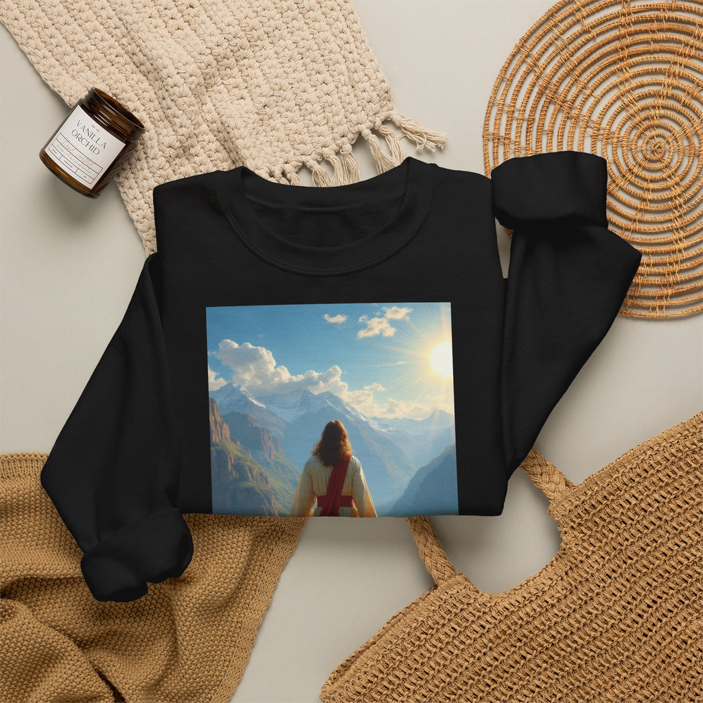 Jesus and the Lost Lamb | Crewneck Sweatshirt | Christian Art | Faith-Inspired