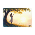Woman's Sunrise Prayer in Nature | 36" x 24" Canvas (Horizontal) | Christian Wall Art | Faith Decor
