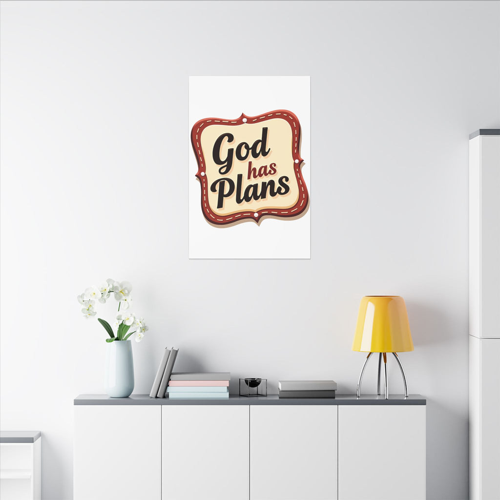God Has Plans - Jeremiah 29:11 | 24" x 36" Canvas (Vertical) | Christian Wall Art | Faith Home Decor | Trust God's Purposes