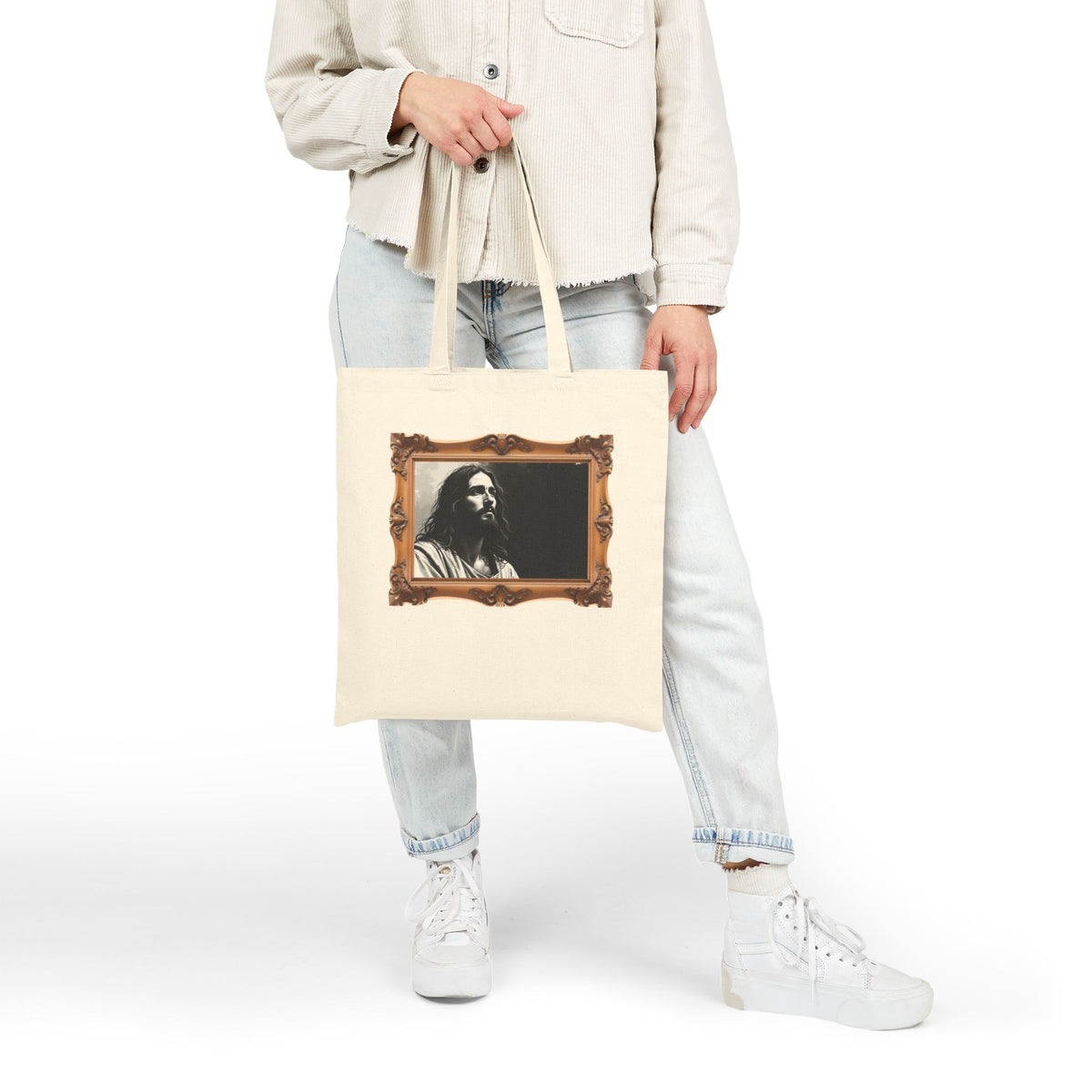 Contemplative Jesus - Framed - Canvas Tote Bag - Quiet Focus