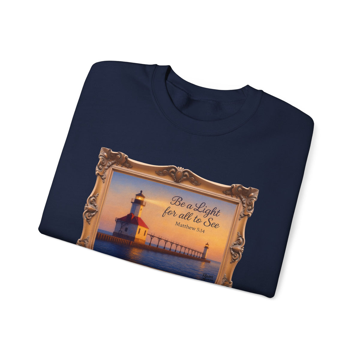 Be a Light - Matthew 5:14 - Framed | Crewneck Sweatshirt | Christian Art | Inspirational Scripture