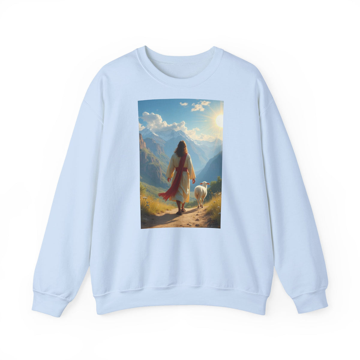 Jesus and the Lost Lamb | Crewneck Sweatshirt | Christian Art | Faith-Inspired