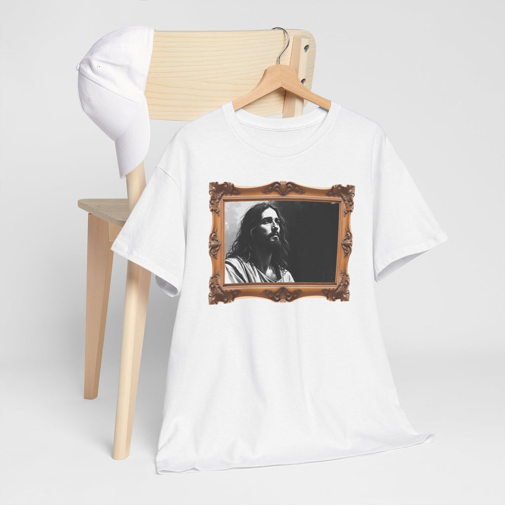 Contemplative Jesus - Framed - T-Shirt | Religious Inspirational Tee | Quiet Focus