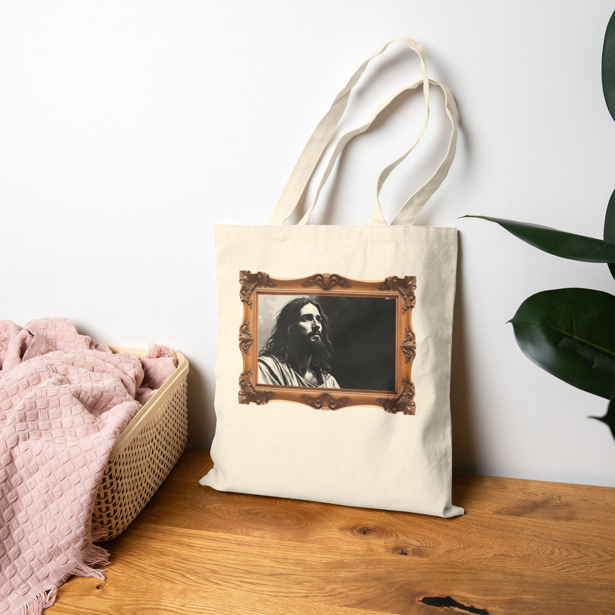 Contemplative Jesus - Framed - Canvas Tote Bag - Quiet Focus