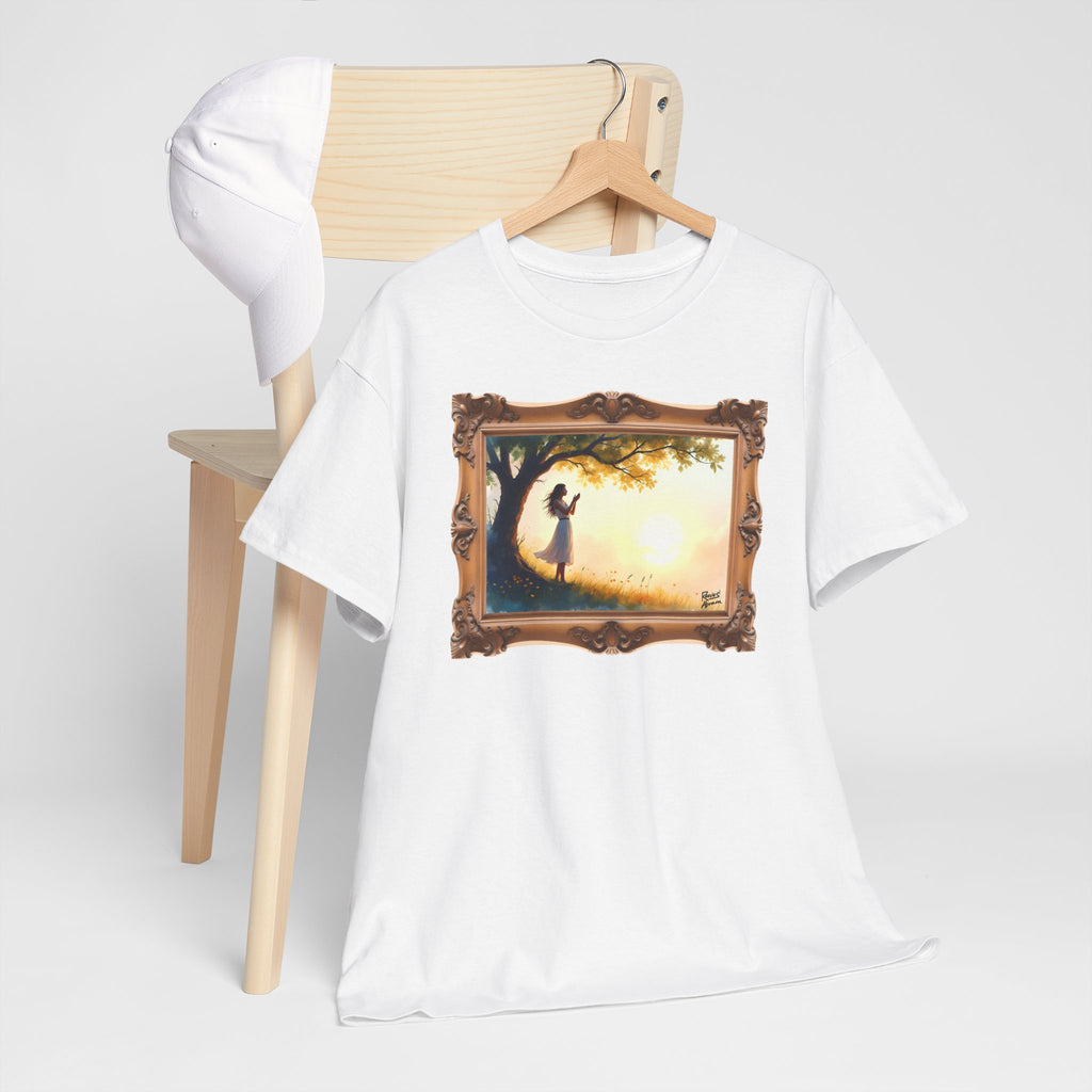 Woman's Sunrise Prayer in Nature - Framed - T-Shirt | Religious Inspirational Tee, Prayer Shirt