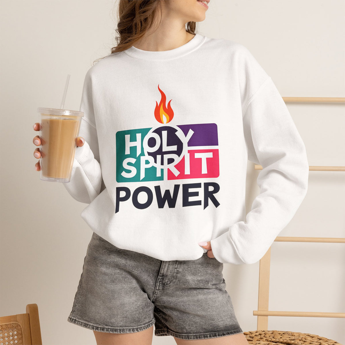 Holy Spirit Power - Crewneck Sweatshirt | Bible Art | Share Your Faith