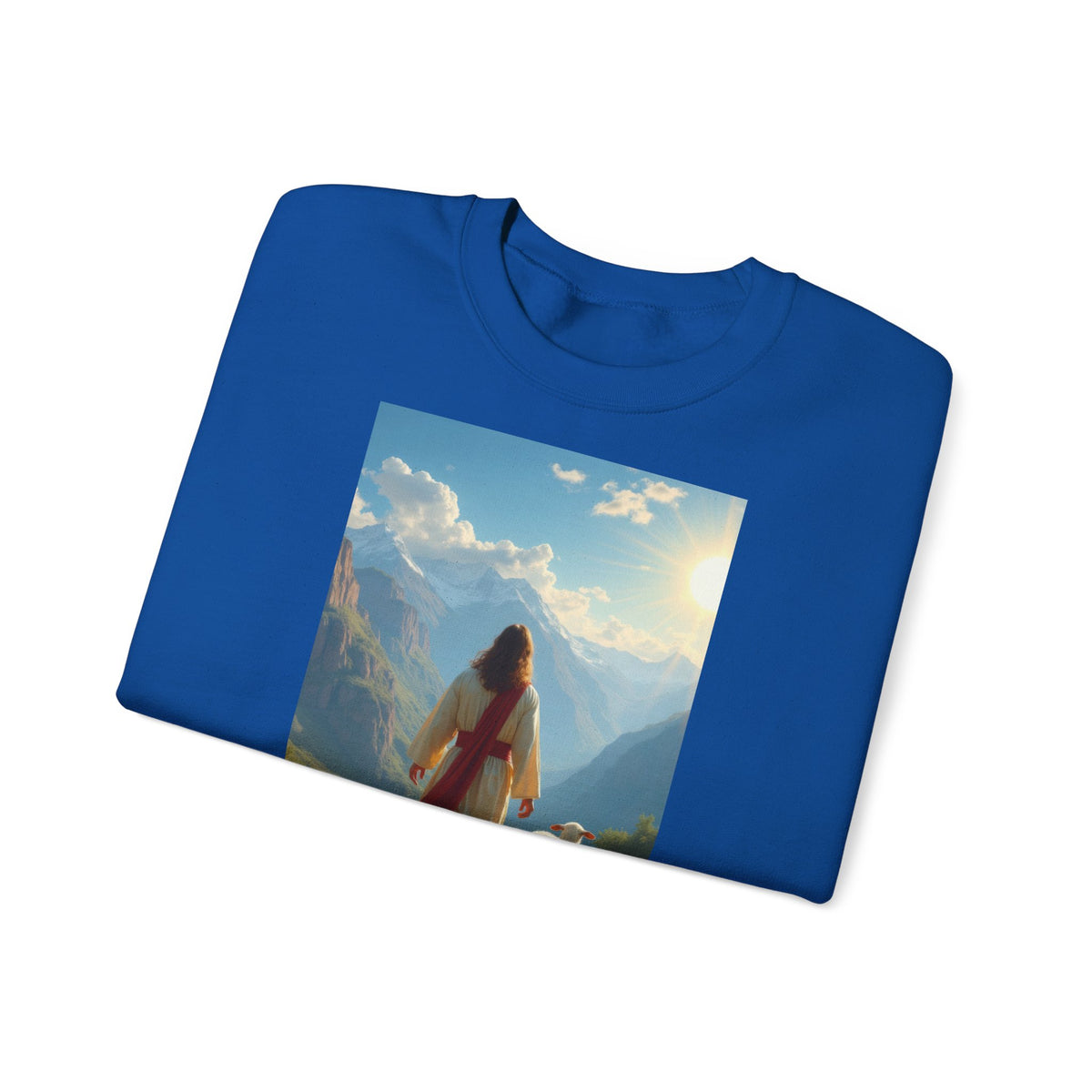 Jesus and the Lost Lamb | Crewneck Sweatshirt | Christian Art | Faith-Inspired