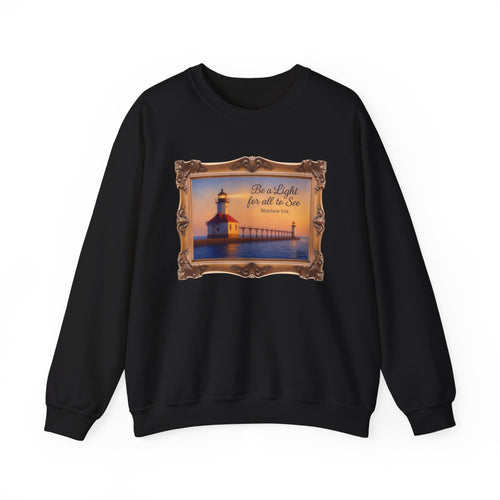 Be a Light - Matthew 5:14 - Framed | Crewneck Sweatshirt | Christian Art | Inspirational Scripture