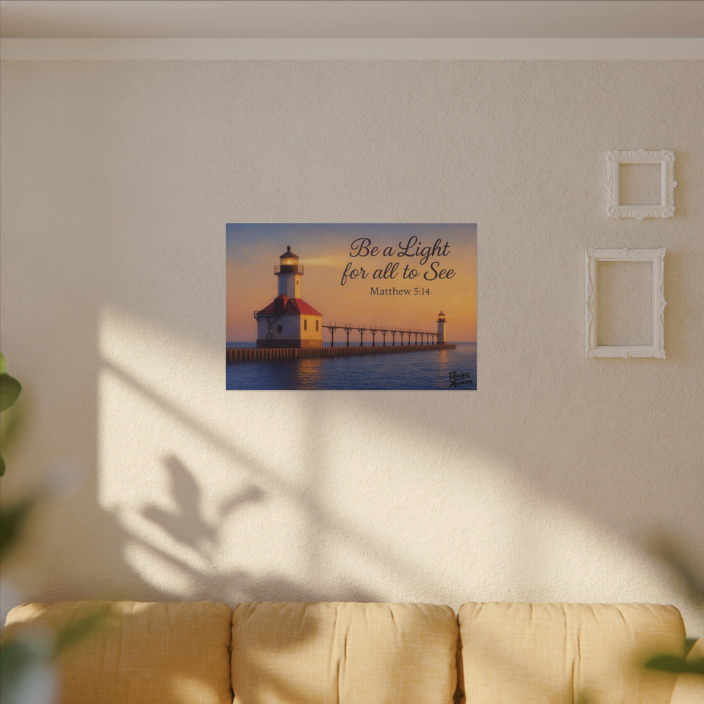 Be a Light - Matthew 5:14 | 36" x 24" Canvas (Horizontal) | Christian Wall Art | Inspirational Scripture