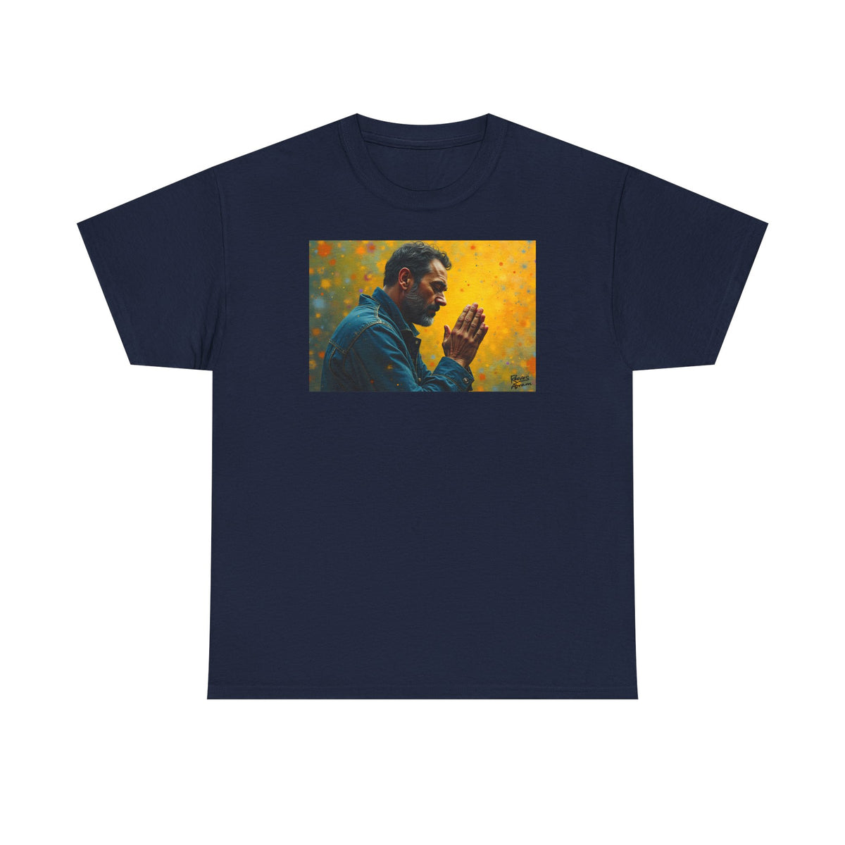 Man in Prayer - T-Shirt | Religious Inspirational Tee, Prayer Artwork