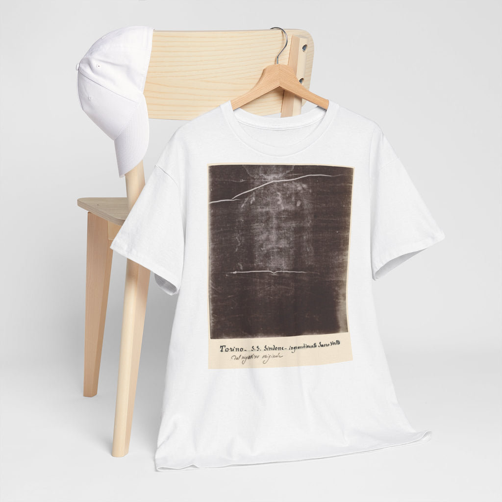 The Holy Face of Jesus - Shroud of Turin 1898 - T-Shirt - Secondo Pia Historic Photographic Negative - Vintage Christian Art