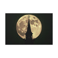 Moonlit Church Steeple | 36" x 24" Canvas (Horizontal) | Christian Wall Art | Faith Home Decor