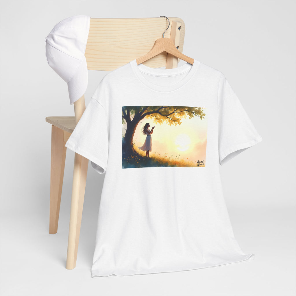Woman's Sunrise Prayer in Nature - T-Shirt | Religious Inspirational Tee, Prayer Shirt